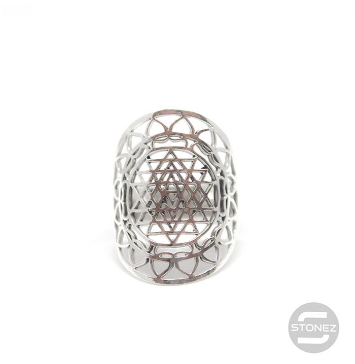 Carregue a imagem no visualizador da galeria, 500401407 Anillo Shiri Yantra Plata De Ley 925
