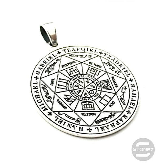 500401408 Colgante De Plata 925 Medalla 7 Arcángeles 34 mm.