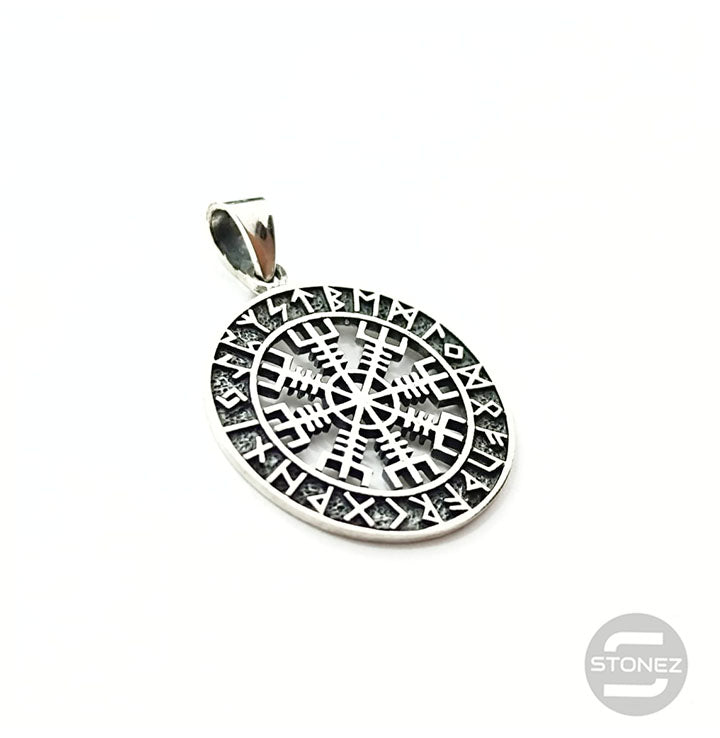 Cargue la imagen en el visor de la galería, 500401413 Colgante De Plata 925 Vegvisir 27 mm.
