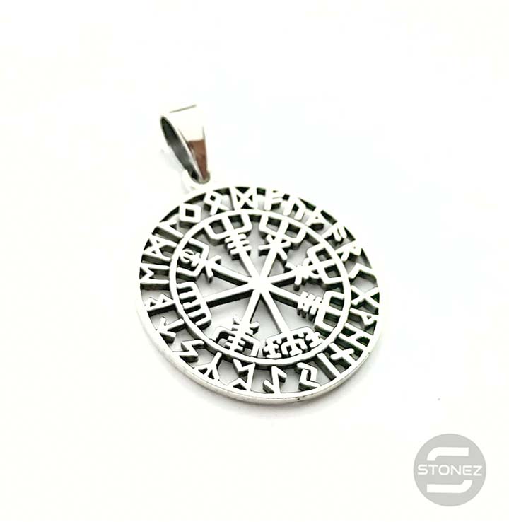 Cargue la imagen en el visor de la galería, 500401414 Colgante De Plata 925 Vegvisir 28 mm.
