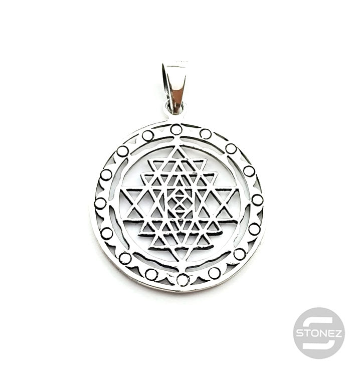 Cargue la imagen en el visor de la galería, 500401420 Colgante De Plata 925 Shri Yantra 30 mm.
