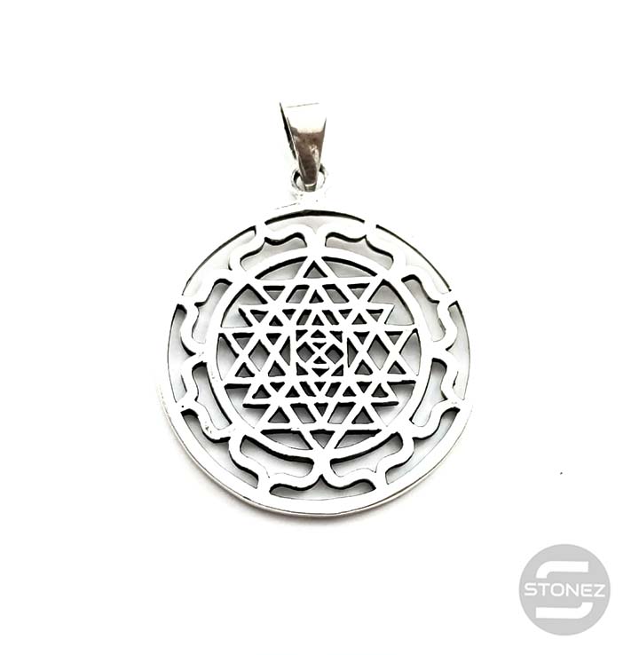 Cargue la imagen en el visor de la galería, 500401421 Colgante De Plata 925 Shri Yantra 29 mm
