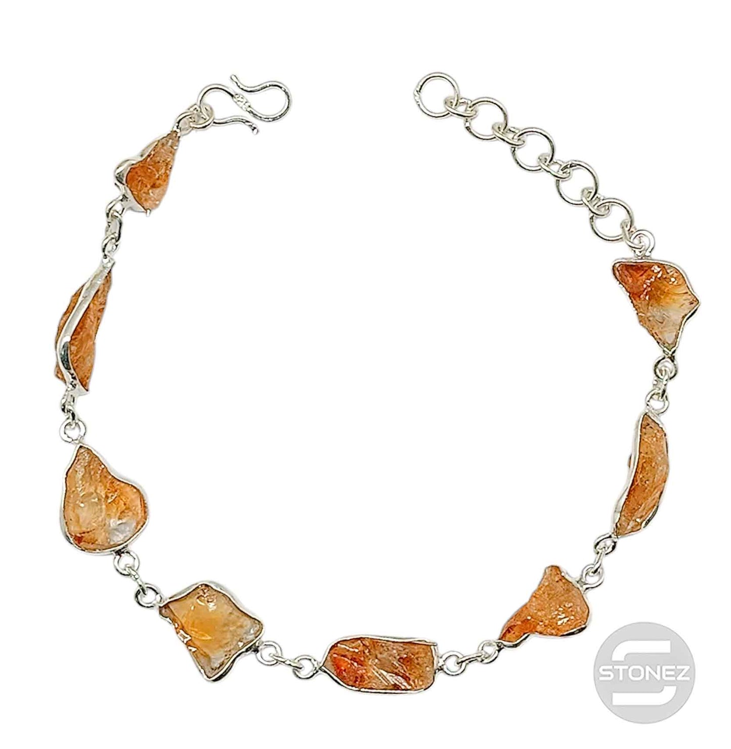 500702948 Pulsera Plata 925 Con Piedra Citrino 16+3 Cms Aprox