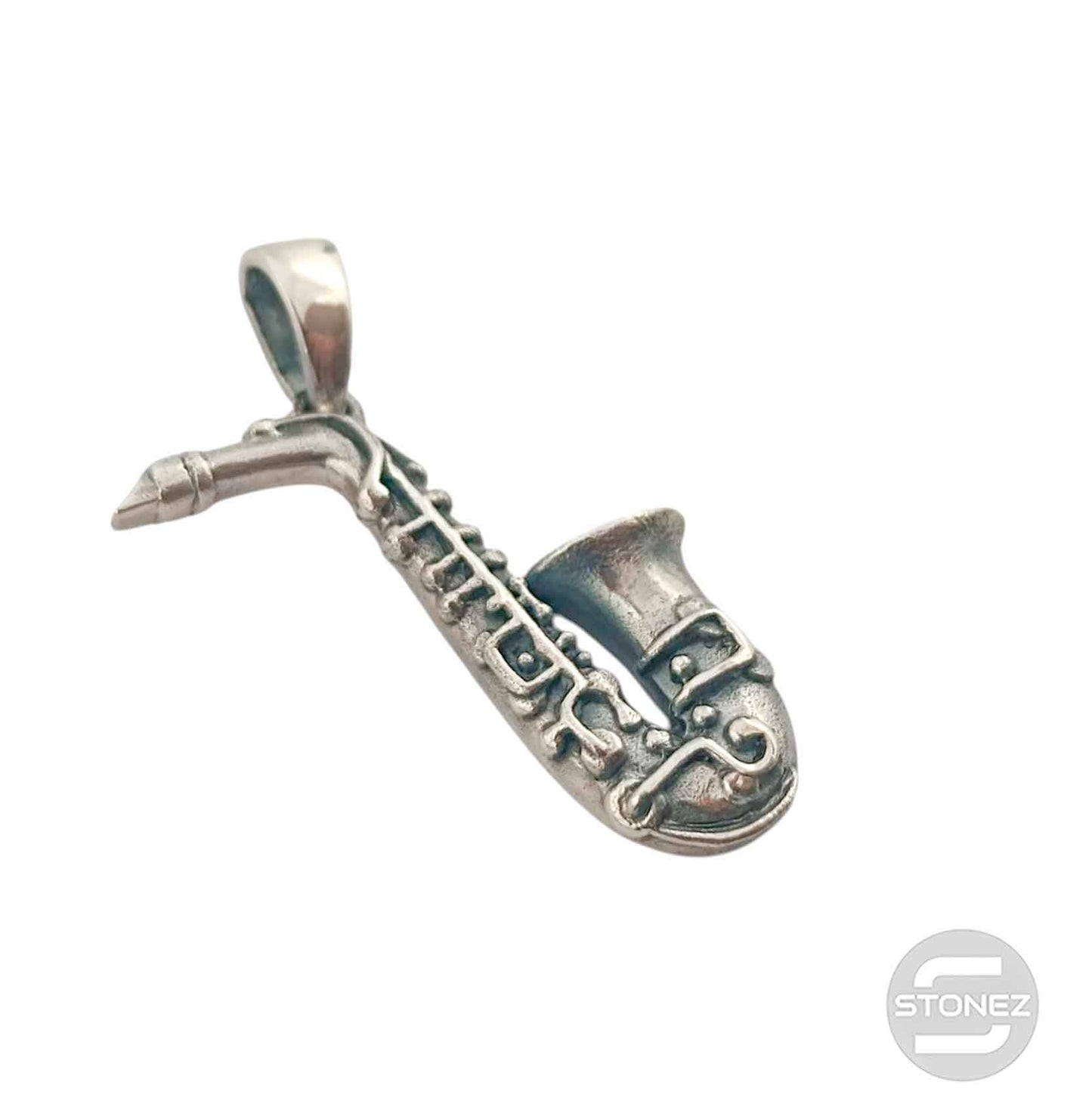50114 Colgante De Plata 925 Saxofon 30 mm
