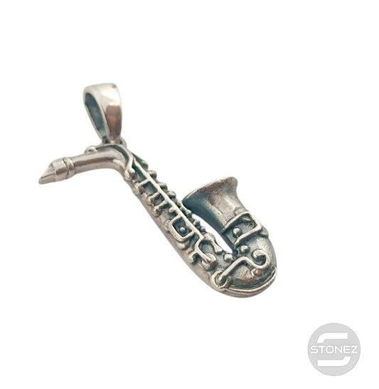 50114 Colgante De Plata 925 Saxofon 30 mm