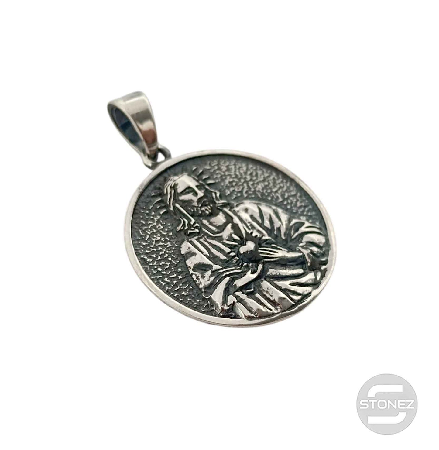 50366 Colgante De Plata Sagrado Corazon 27 mm