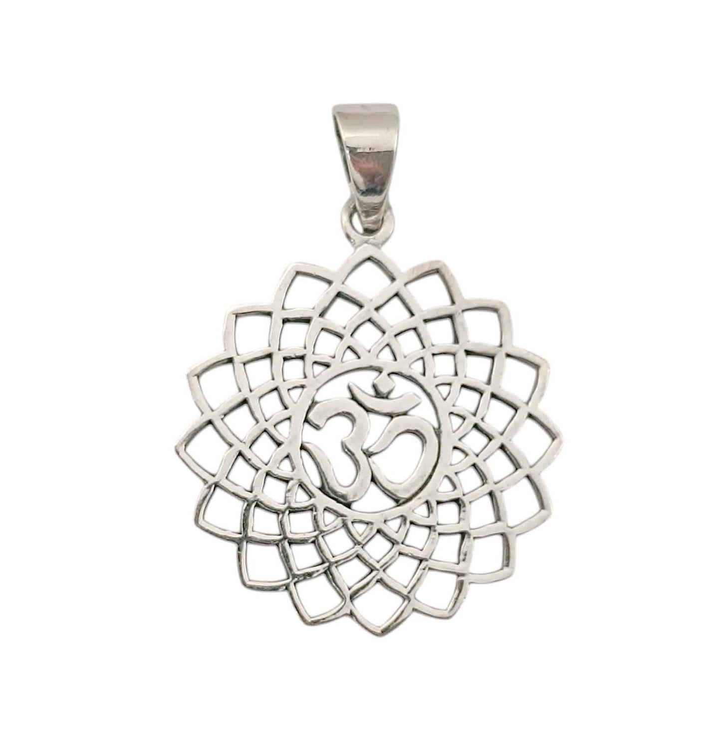 50410 Colgante De Plata 925 Om Y Mandala 26 mm
