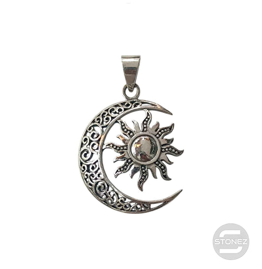 50446 Colgante De Plata Sol Y Luna 34 mm
