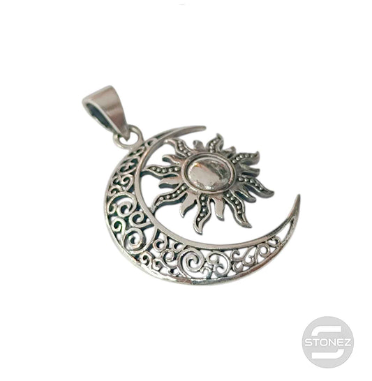 50446 Colgante De Plata Sol Y Luna 34 mm