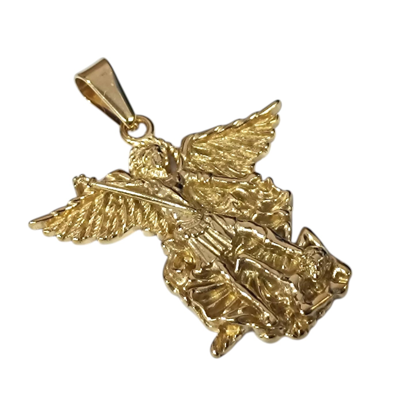 600104128-04 Colgante Acero Dorado San Miguel 40 mm