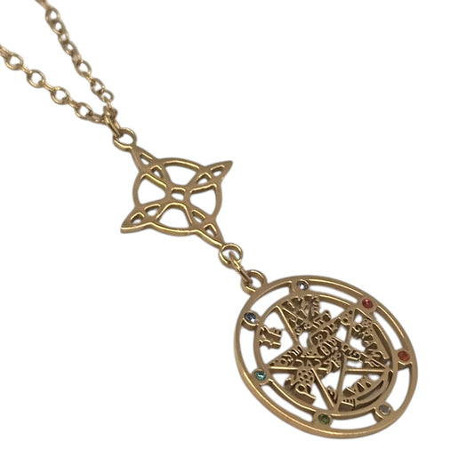 400603912 Collar Acero Dorado Doble Proteccion Con Circonitas Cadena 40+5 Cms