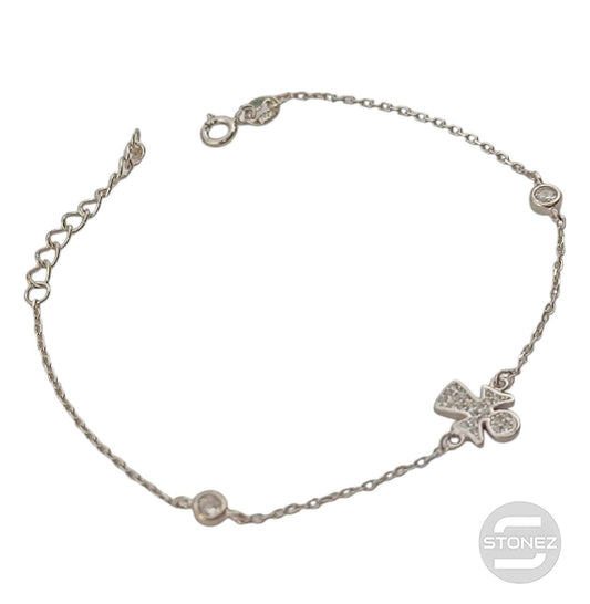 51390 Pulsera Angel Plata 925 Baño Rodio 18 Cms Aprox