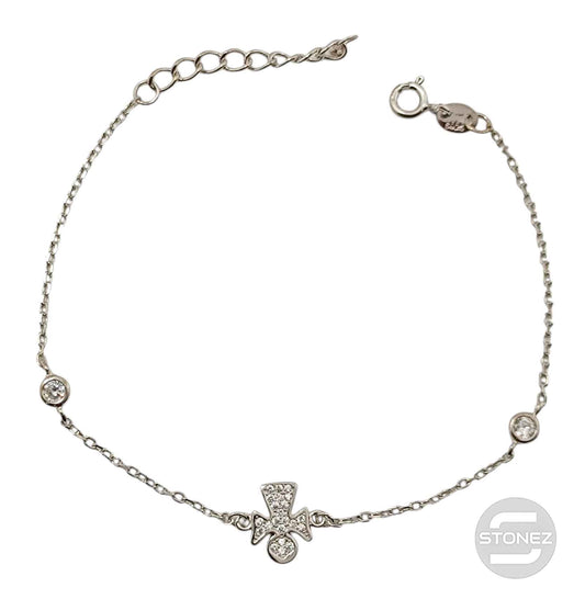 51390 Pulsera Angel Plata 925 Baño Rodio 18 Cms Aprox