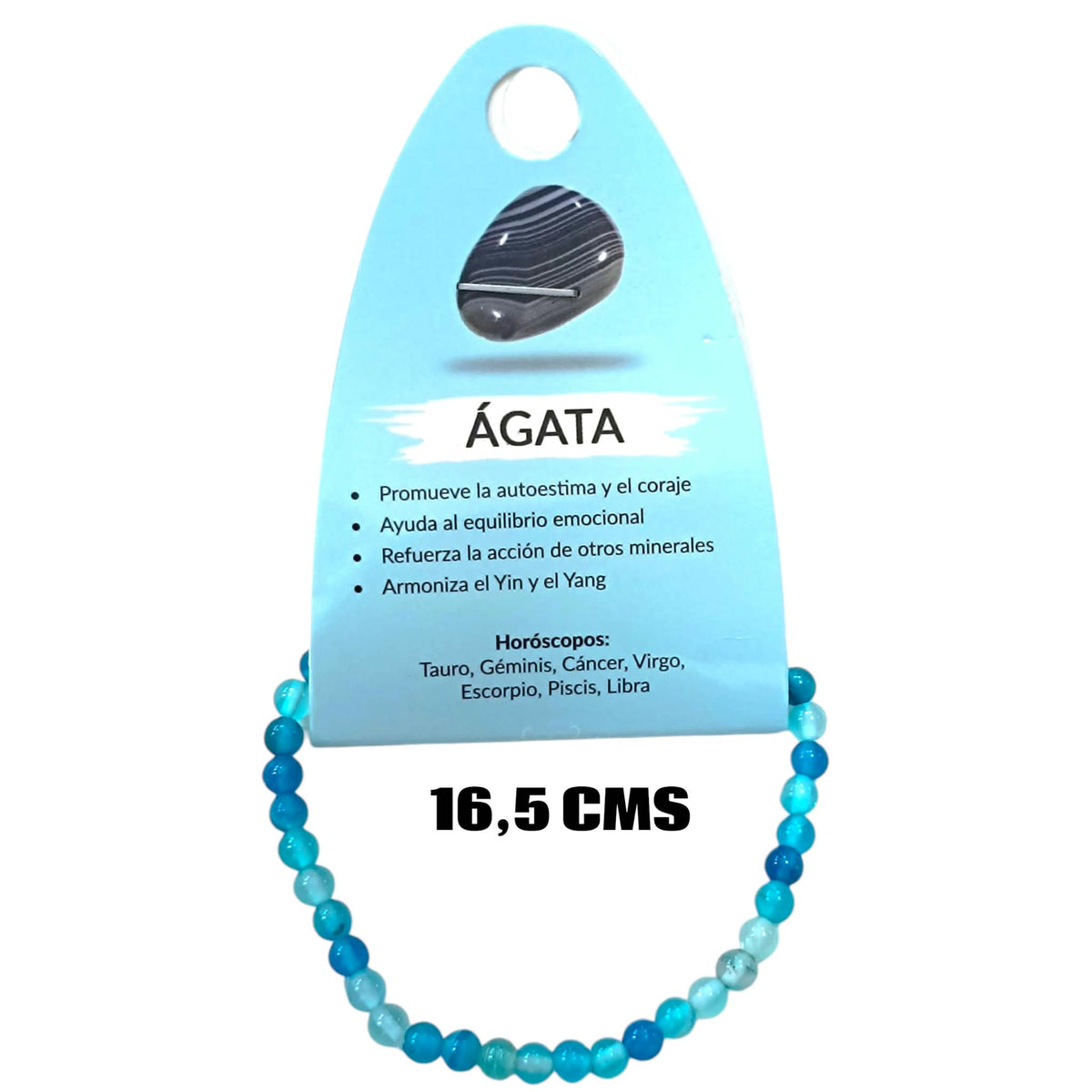 Pulsera Elastica Infantil 16,5 Cms Aprox Piedra Agata Azul 4 mm 600104508-28