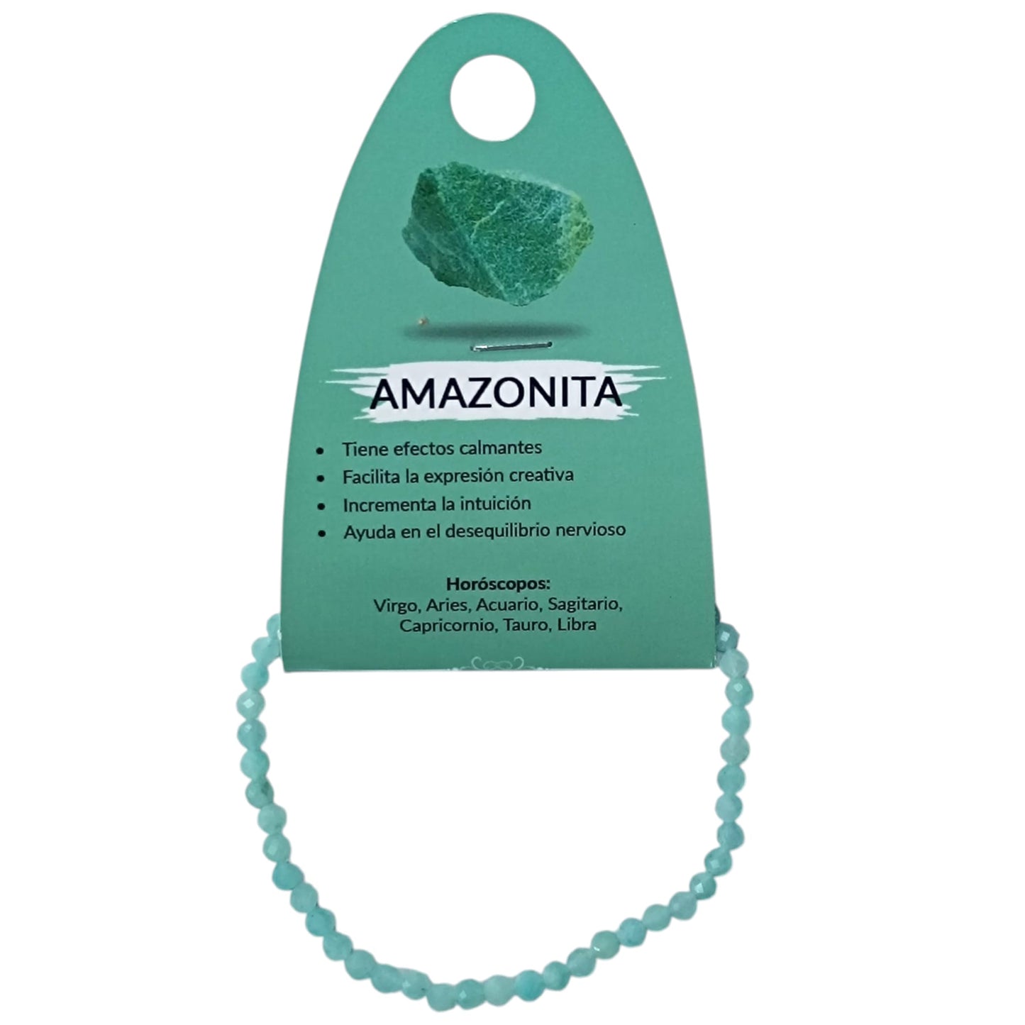 Pulsera Facetada Piedra Natural Amazonita AA 3 mm