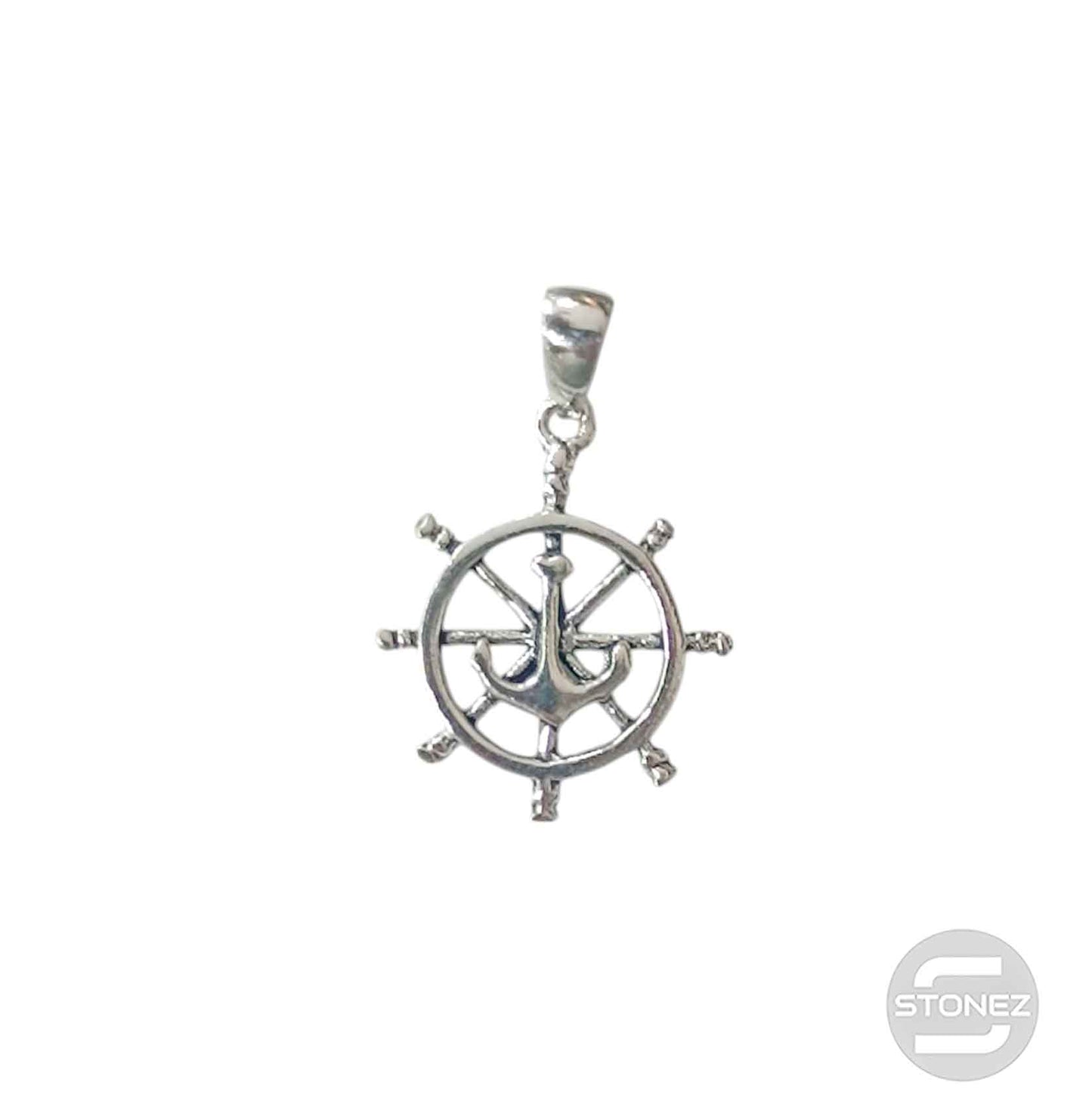 52268 Colgante De Plata 925 Timon Y Ancla 15 mm