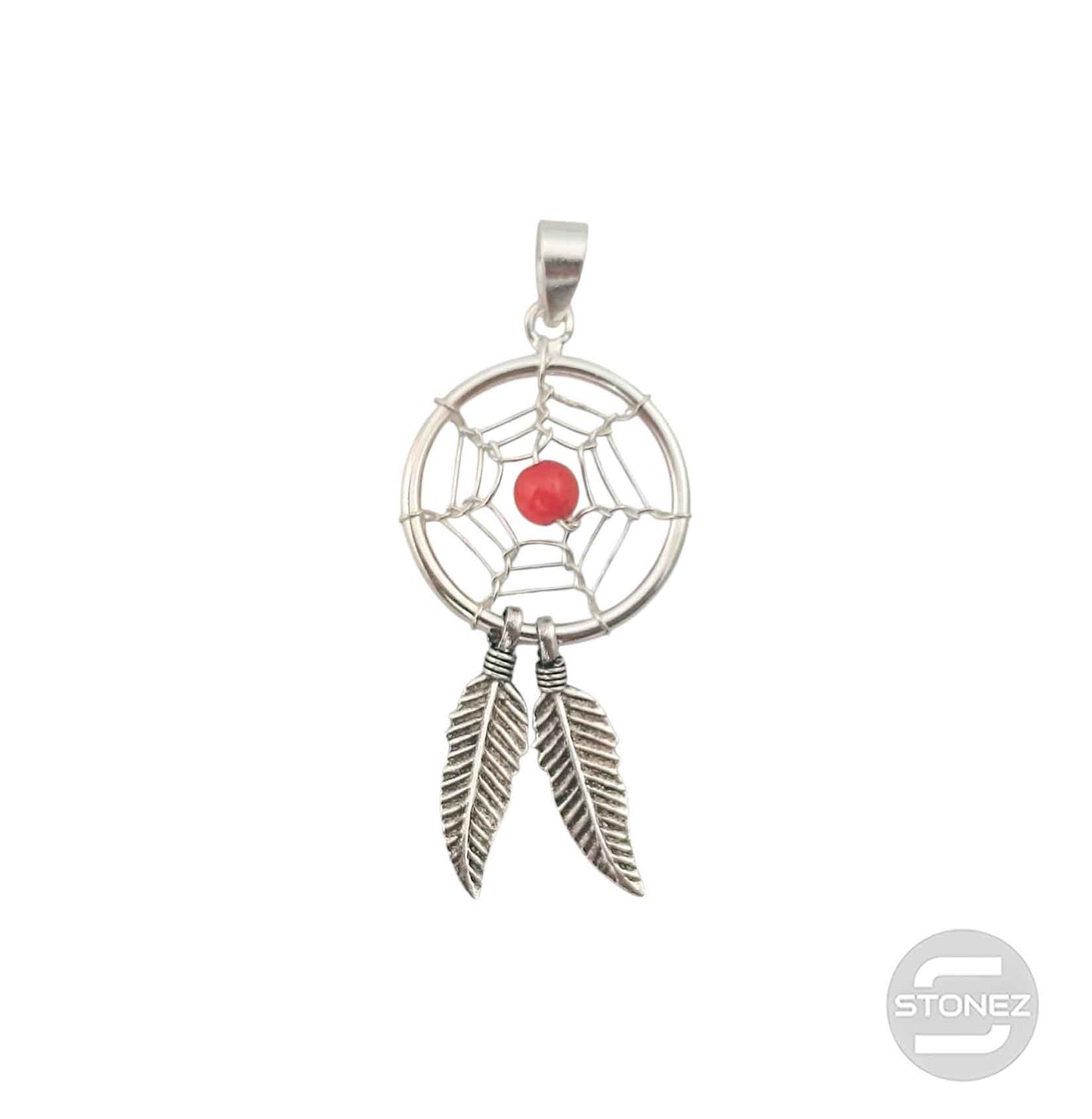 52369-04 Colgante De Plata 925 Atrapasueño Bola Cristal Rojo 18 mm
