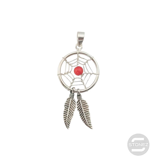 52369-04 Colgante De Plata 925 Atrapasueño Bola Cristal Rojo 18 mm