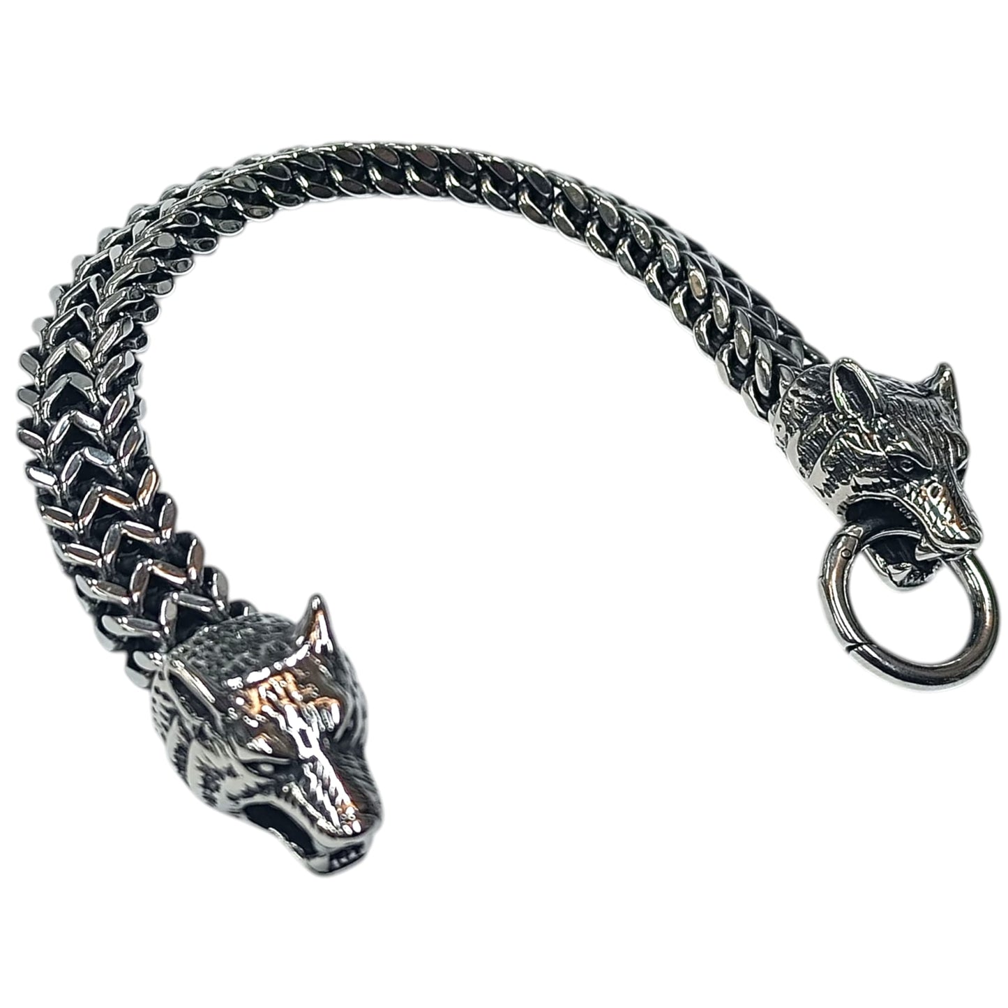 Pulsera Acero 21 Cms Cierre Cabeza De Lobo 600103481-02