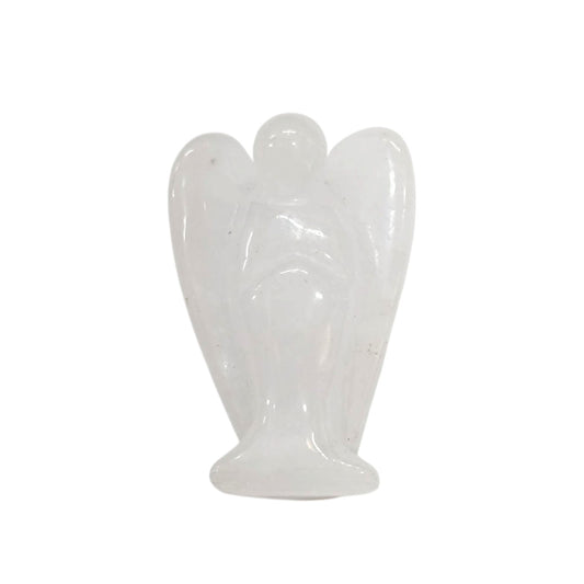 Angel Tallado Piedra Cuarzo Blanco 5 Cms Aprox  (La Pieza Puede Ser Diferente A La Foto) Aprox Ref: 1114