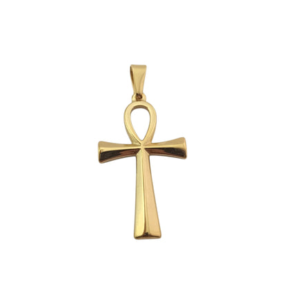 600102306 Colgante Acero Dorado Cruz De Ankh 45 mm
