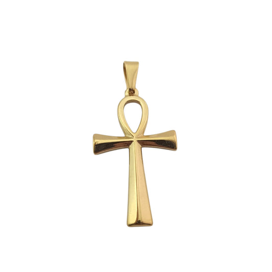 600102306 Colgante Acero Dorado Cruz De Ankh 45 mm