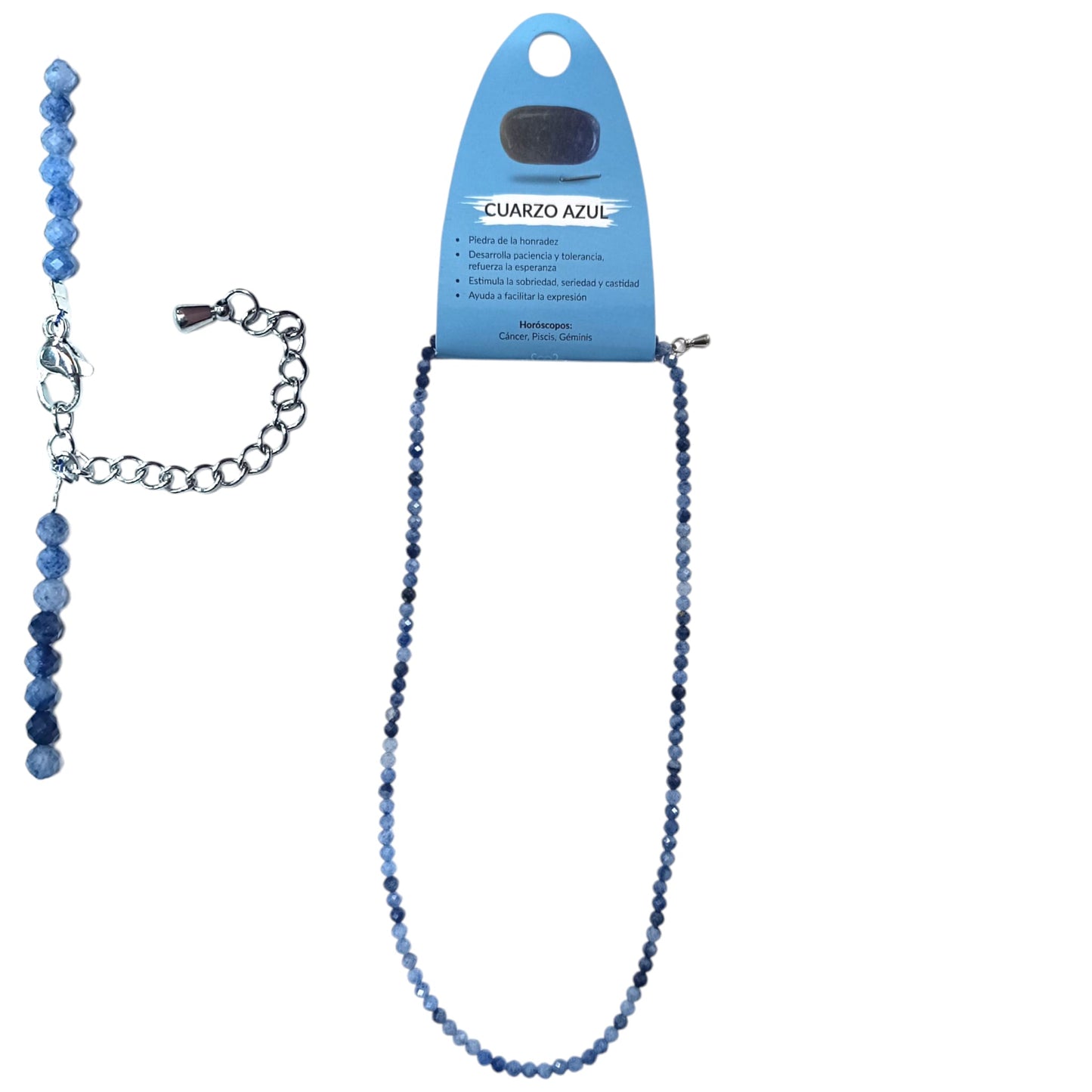 Collar Cuarzo Azul 3 mm Facetada 40+5 Cms Cierre Acero Ref: 600604210