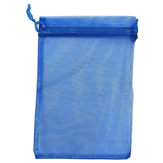 Paquete 100 Bolsas Organza Color Azul 10x15 Cms Aprox 600104582
