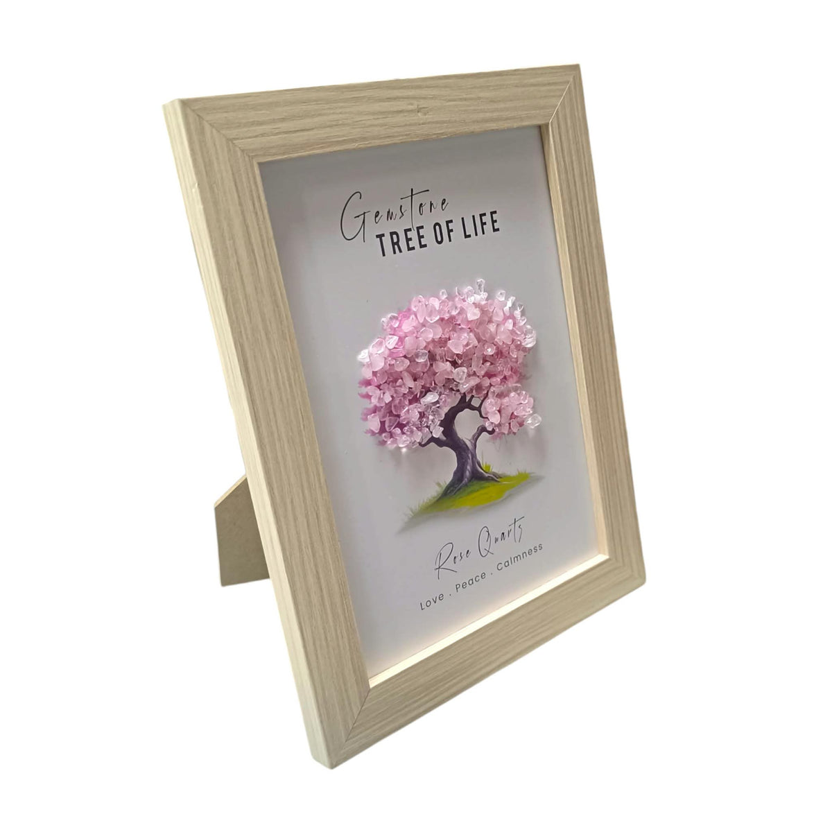 Cuadro Decoracion Arbol Con Minerales Chips Piedra Cuarzo Rosa 21x15 Cms Ref: 600104521