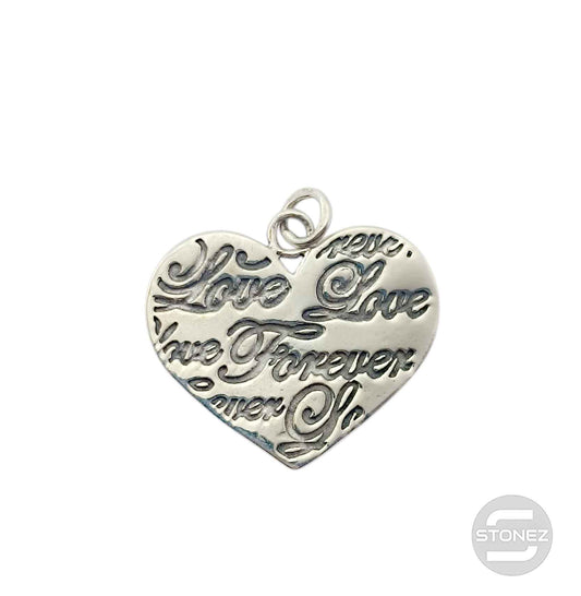 55535 Colgante De Plata 925 Corazón Con Plabra Forever Love 27mm