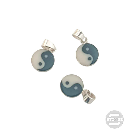 56021 Juego 3 Colgantes De Plata 925 Yin Yang 8 mm