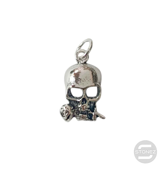 56060 Colgante De Plata Calavera Con Rosas 15 mm