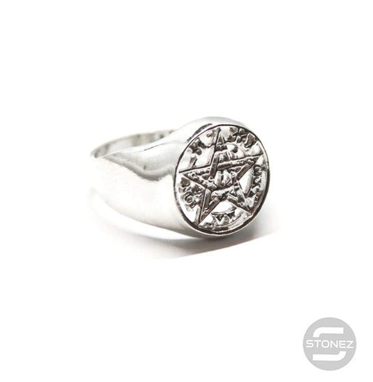 5791900 Anillo Tetragramatón Plata De Ley 925.