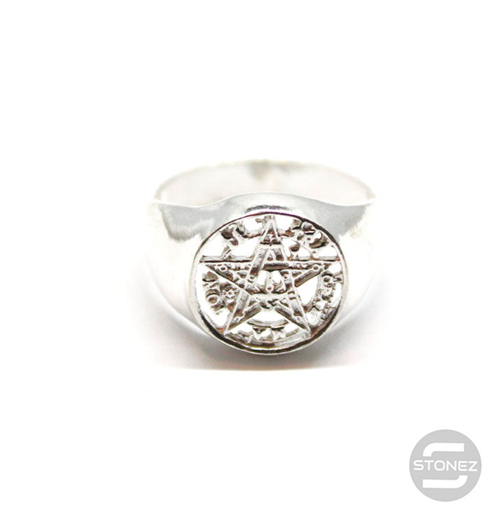 Carregue a imagem no visualizador da galeria, 5791900 Anillo Tetragramatón Plata De Ley 925. Talla 25
