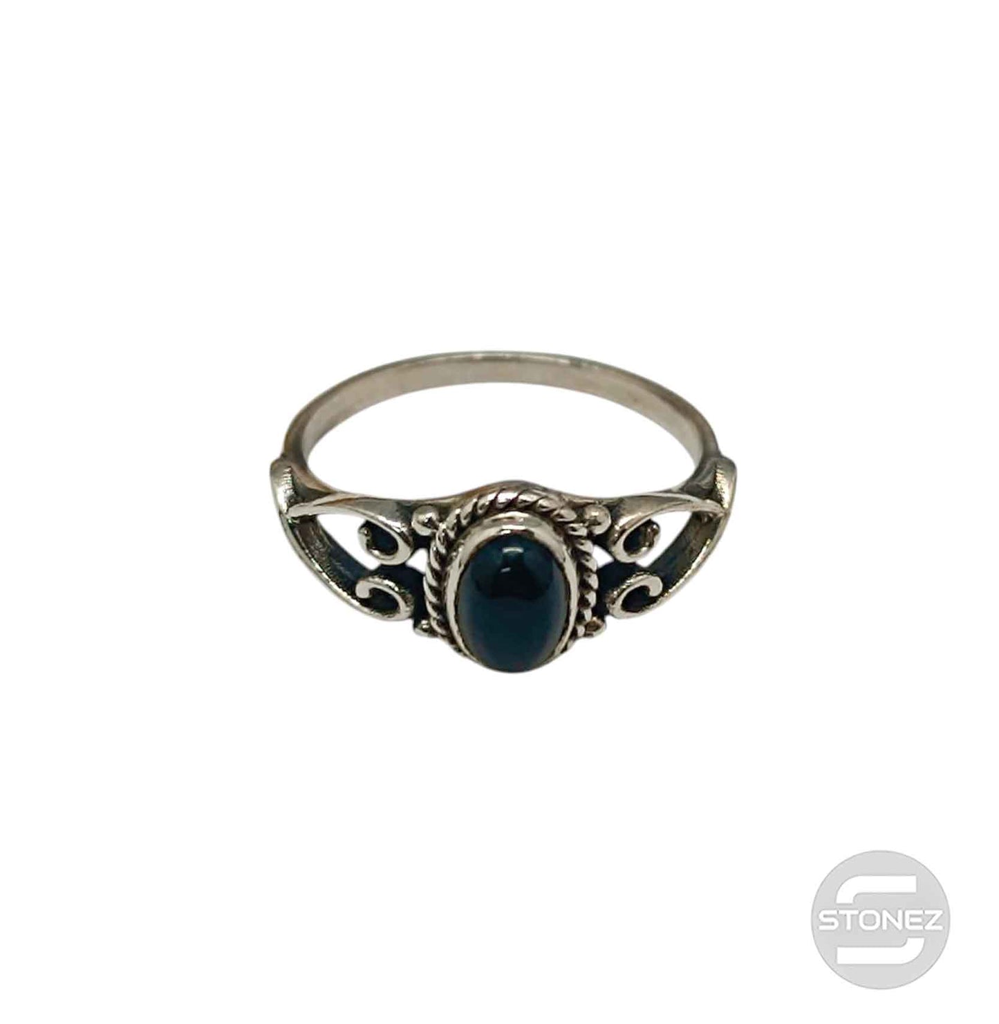 58221-04 Anillo Piedra Natural Onix Medida Interior 18,5 mm Talla 18,5
