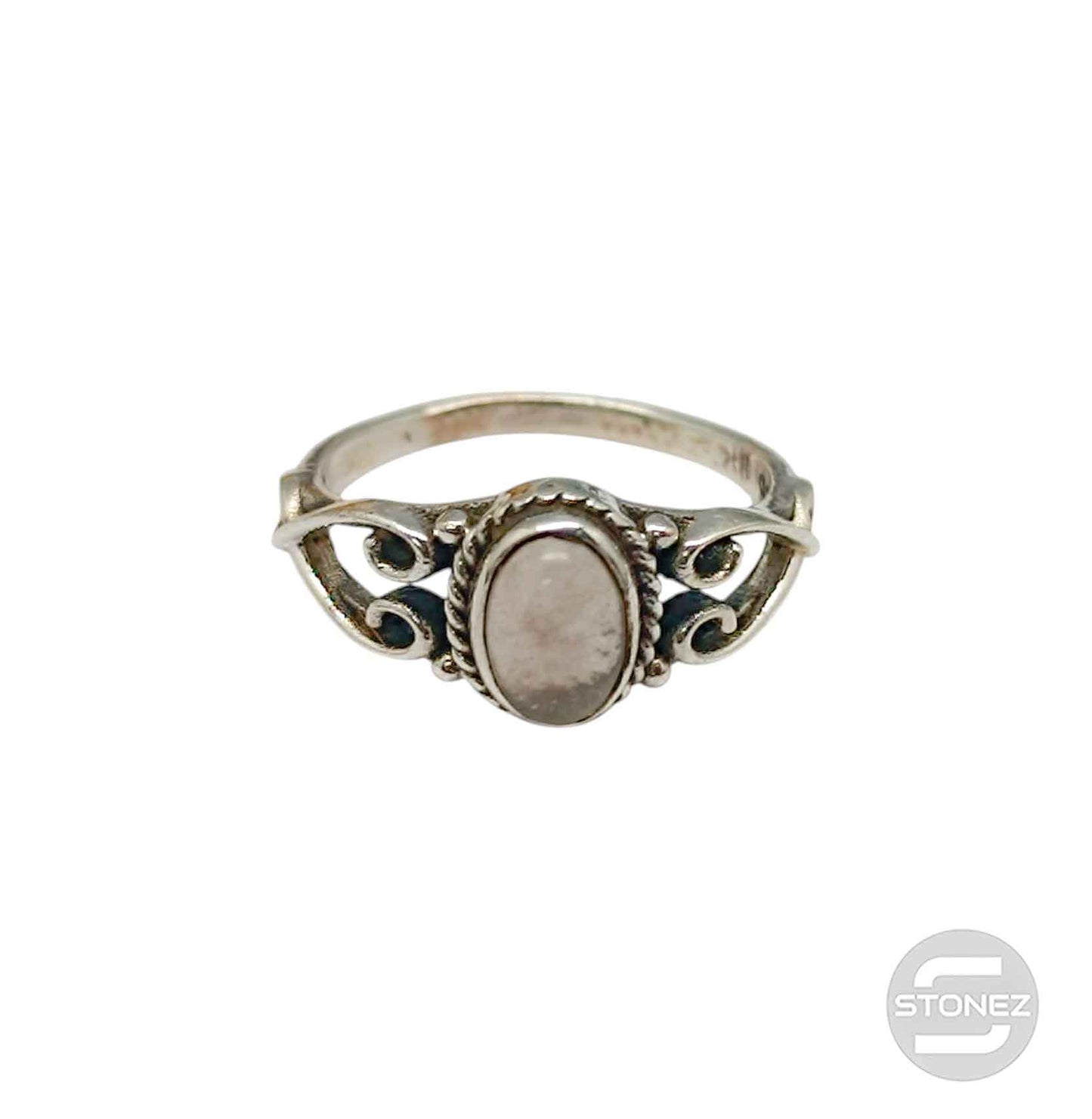 58221-01 Anillo Piedra Natural Cuarzo Blanco Medida Interior 18,5 mm Talla 18,5