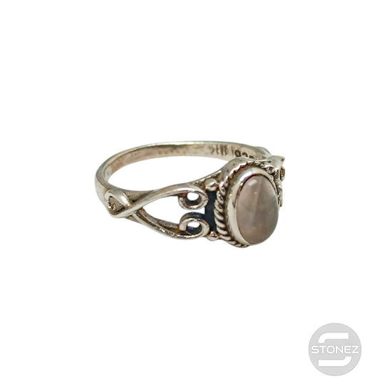 58221 Anillo Piedra Natural Cuarzo Blanco Talla 6 Medida Interior 14 mm