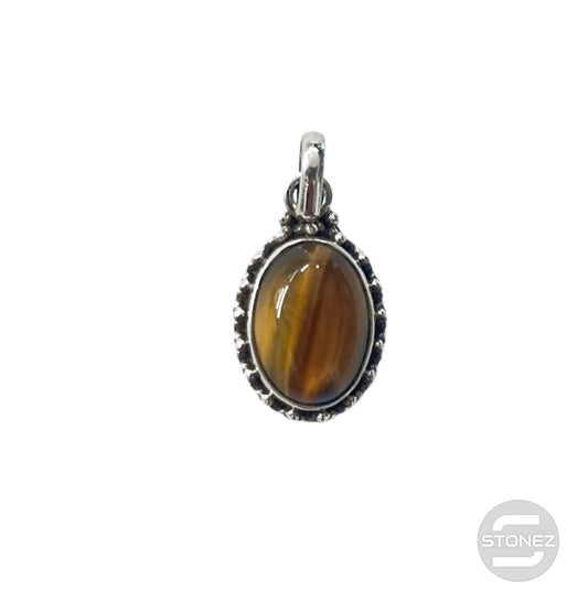 58228-09 Colgante Plata 925 Ojo De Tigre 21 mm Aprox Forma Oval