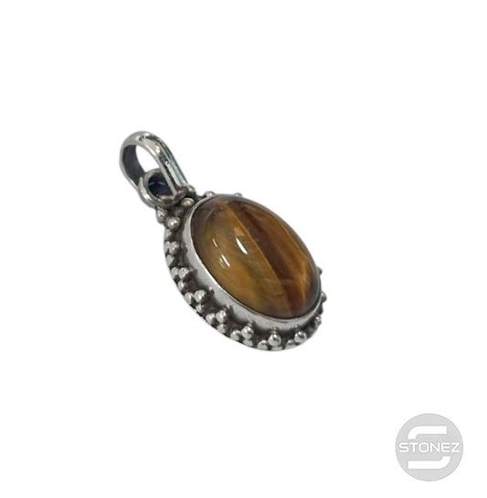 58228-09 Colgante Plata 925 Ojo De Tigre 21 mm Aprox Forma Oval