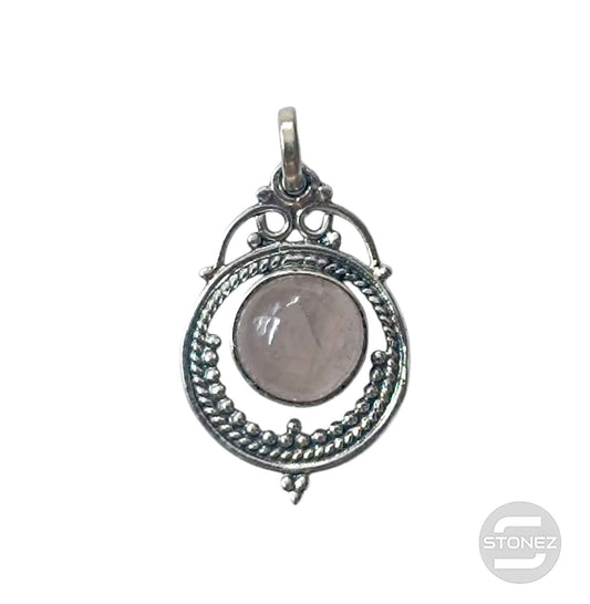 58241-02 Colgante Plata 925 Cuarzo Rosa 26 mm Aprox