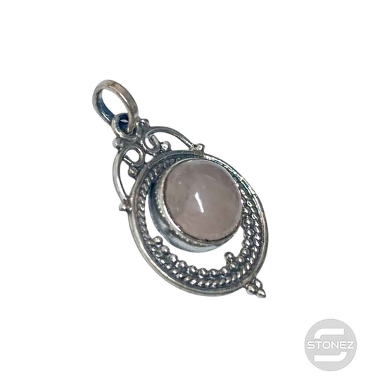 58241-02 Colgante Plata 925 Cuarzo Rosa 26 mm Aprox