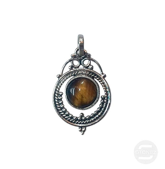58241-09 Colgante Plata 925 Ojo De Tigre 26 mm Aprox