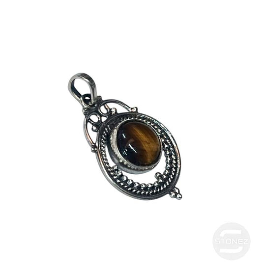 58241-09 Colgante Plata 925 Ojo De Tigre 26 mm Aprox