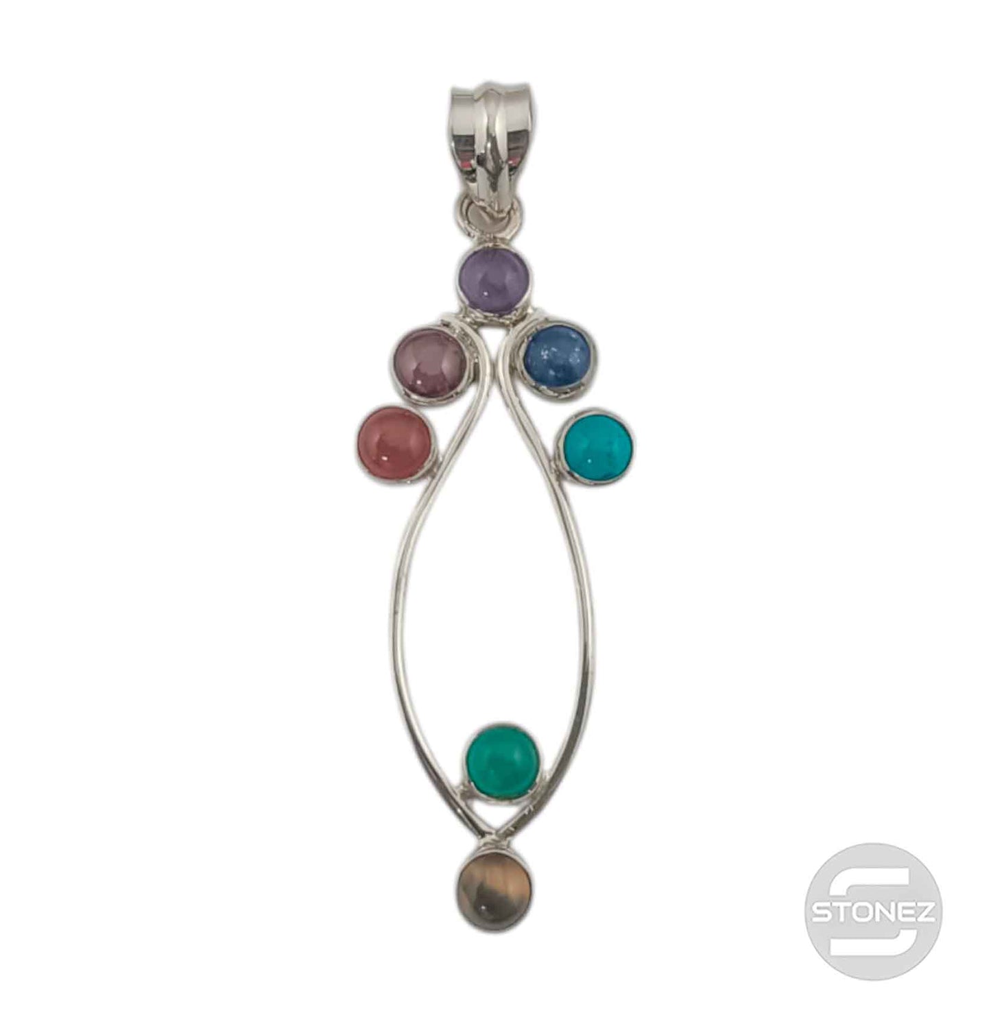 58715 Colgante Plata 925 7 Chakras 52 mm Aprox