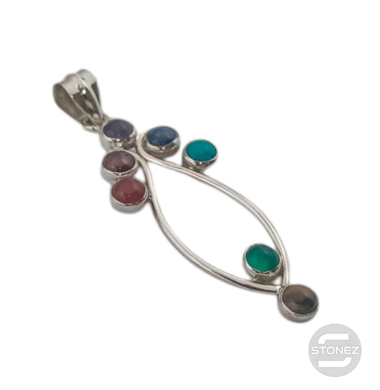 58715 Colgante Plata 925 7 Chakras 52 mm Aprox