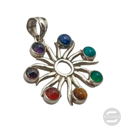 58717 Colgante Plata 925 Sol 7 Chakras 32 mm Aprox