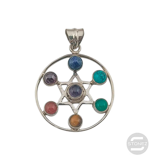 58719 Colgante Plata 925 Estrella De David Chakras 31 mm Aprox