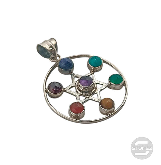 58719 Colgante Plata 925 Estrella De David Chakras 31 mm Aprox