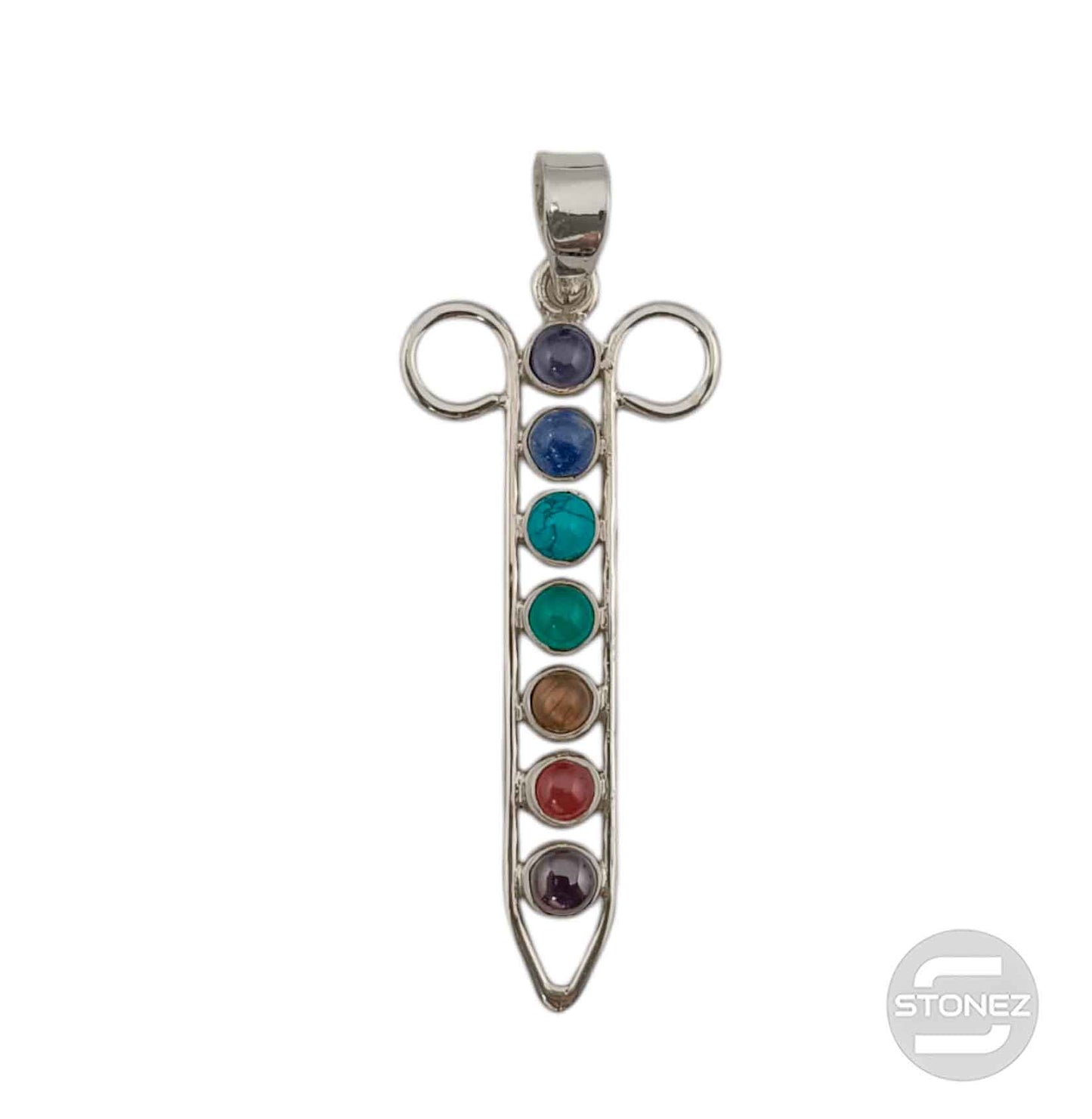 58721 Colgante Plata 925 7 Chakras 47 mm Aprox