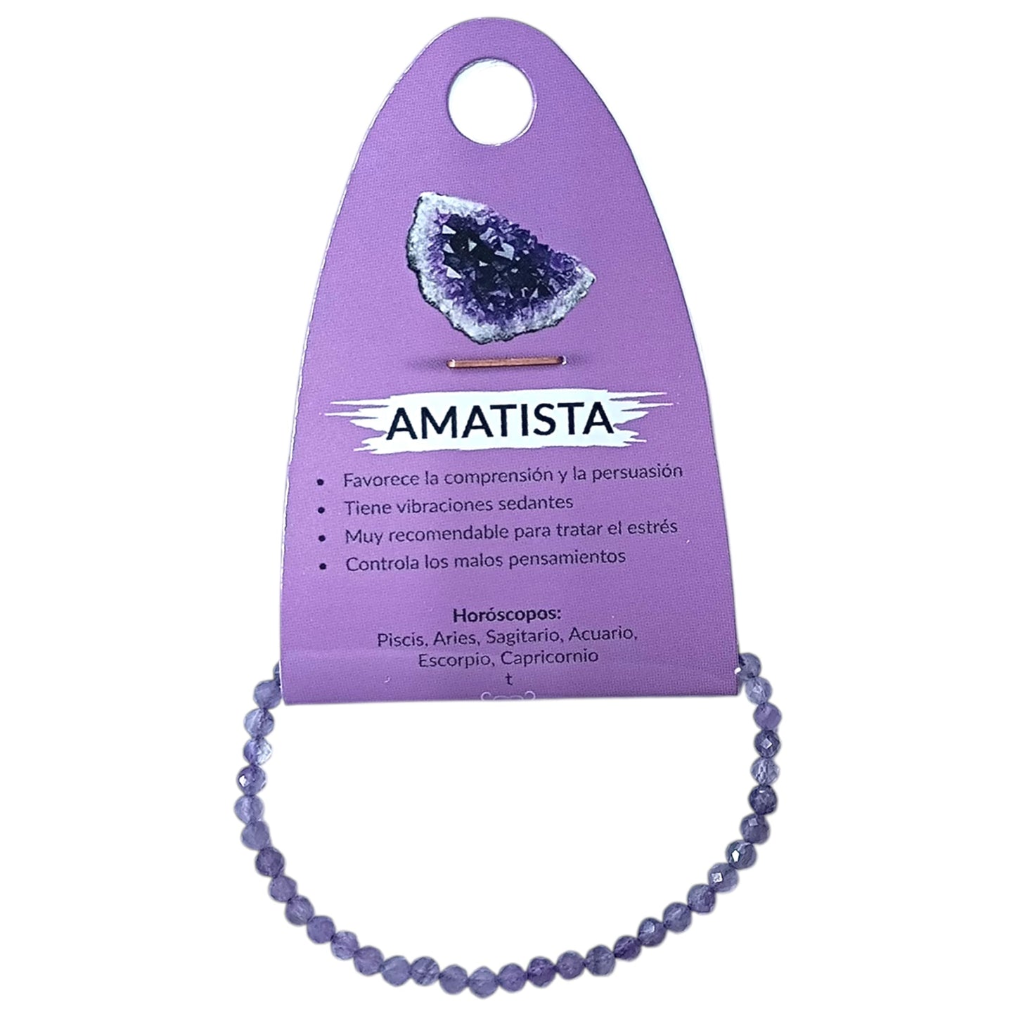 Pulsera Facetada Infantil Amatista 3 mm 15,5 Cms Aprox 600604300